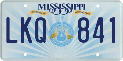 MS license plate LKQ841
