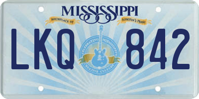 MS license plate LKQ842