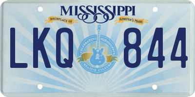 MS license plate LKQ844