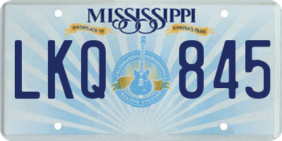 MS license plate LKQ845