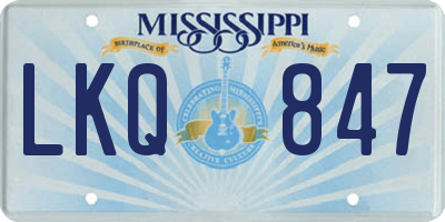 MS license plate LKQ847