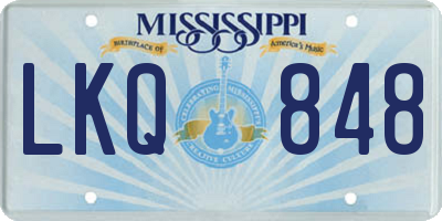 MS license plate LKQ848