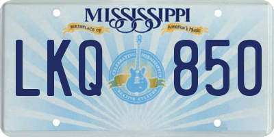 MS license plate LKQ850
