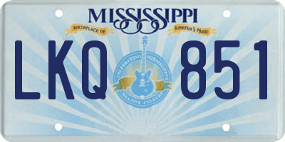 MS license plate LKQ851