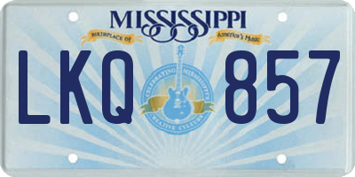 MS license plate LKQ857