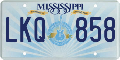 MS license plate LKQ858