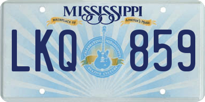 MS license plate LKQ859