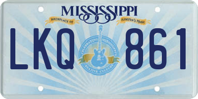 MS license plate LKQ861