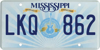 MS license plate LKQ862