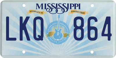 MS license plate LKQ864