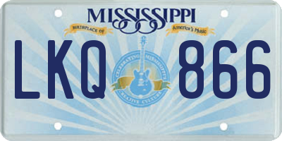 MS license plate LKQ866