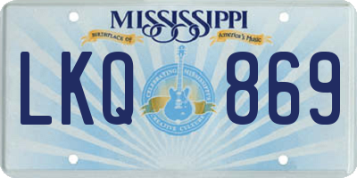 MS license plate LKQ869