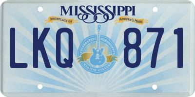 MS license plate LKQ871