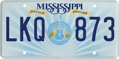MS license plate LKQ873