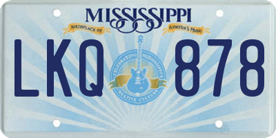 MS license plate LKQ878