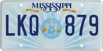 MS license plate LKQ879