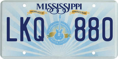 MS license plate LKQ880