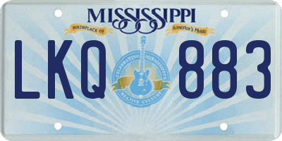 MS license plate LKQ883