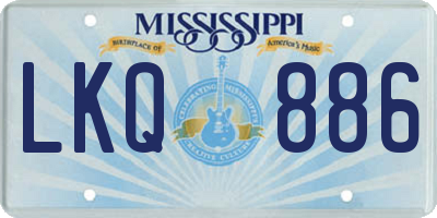 MS license plate LKQ886