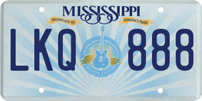 MS license plate LKQ888