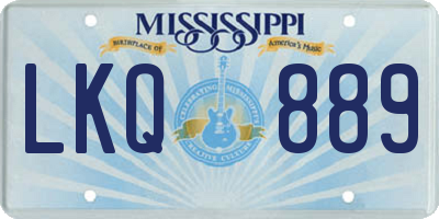 MS license plate LKQ889