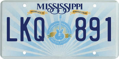 MS license plate LKQ891