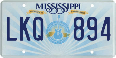 MS license plate LKQ894
