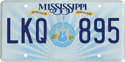 MS license plate LKQ895