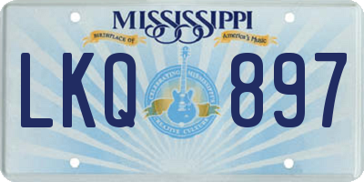MS license plate LKQ897