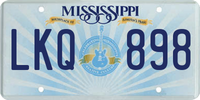 MS license plate LKQ898