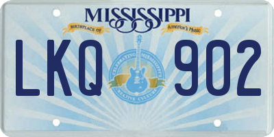 MS license plate LKQ902