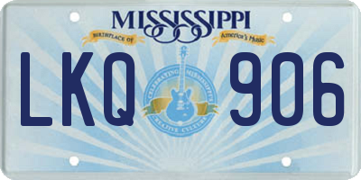 MS license plate LKQ906