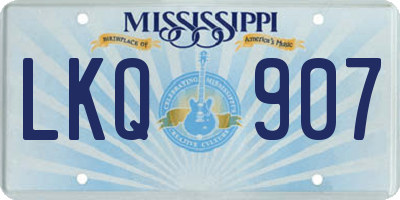 MS license plate LKQ907
