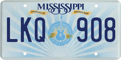 MS license plate LKQ908