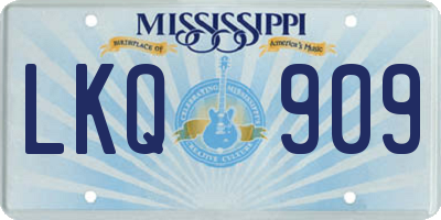 MS license plate LKQ909