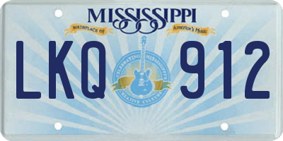 MS license plate LKQ912