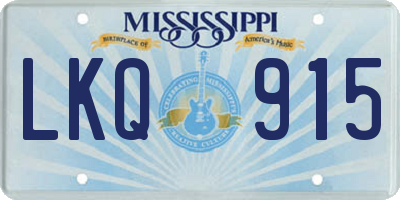 MS license plate LKQ915