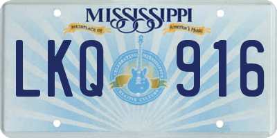 MS license plate LKQ916