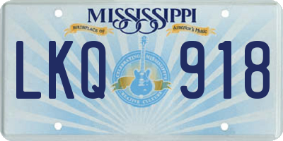 MS license plate LKQ918