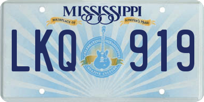 MS license plate LKQ919