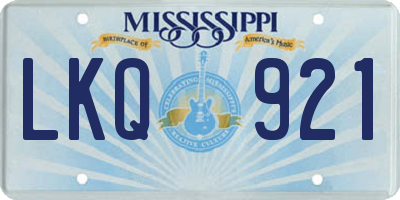 MS license plate LKQ921