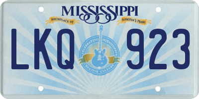 MS license plate LKQ923