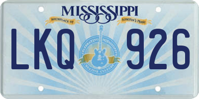 MS license plate LKQ926