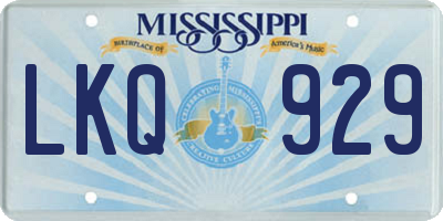MS license plate LKQ929
