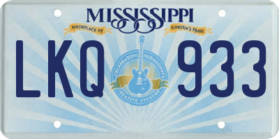 MS license plate LKQ933