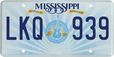 MS license plate LKQ939