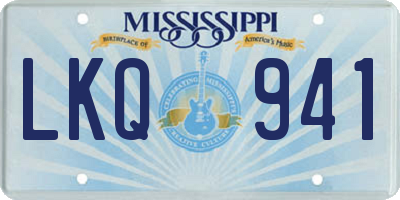MS license plate LKQ941