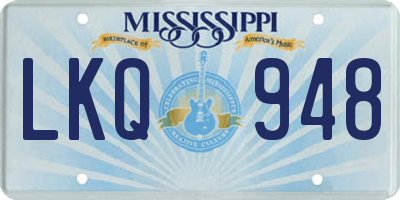 MS license plate LKQ948
