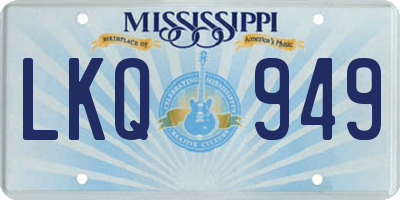 MS license plate LKQ949