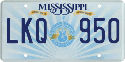 MS license plate LKQ950